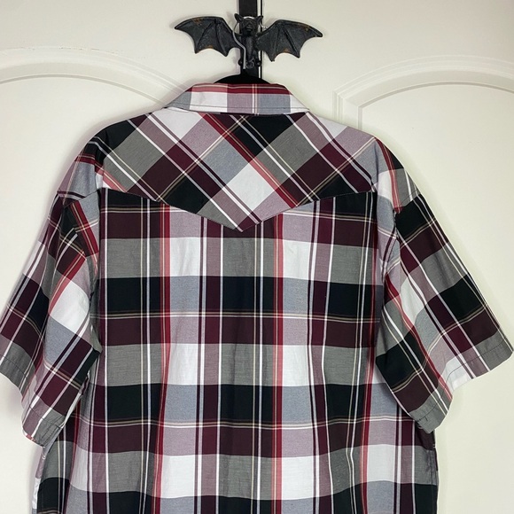 Rockabilly Men’s Snap Front Plaid Shirt Lightweight Comfortable size XXL - Picture 4 of 8